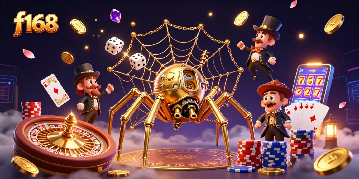 Experience thrilling game dynamics at f168 with a rich, lively casino atmosphere adorned with gold and gems.
